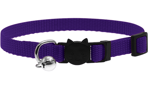 Collare gatto regolabile arancione, leggero, fibbia di sicurezza con design gatto e piccolo campanellino argento.