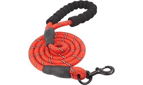 Guinzaglio per Cane Riflettente Guinzaglio riflettente rosso per cane, 1,5 cm di spessore, 1,5 m di lunghezza, con corda resistente e manico imbottito.