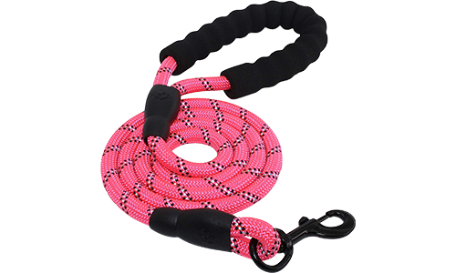 Guinzaglio per Cane Riflettente Guinzaglio riflettente rosa per cane, 1,5 cm di spessore, 1,5 m di lunghezza, con corda resistente e manico imbottito.