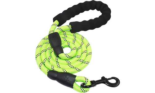 Guinzaglio per Cane Riflettente Guinzaglio riflettente verde per cane, 1,5 cm di spessore, 1,5 m di lunghezza, con corda resistente e manico imbottito.