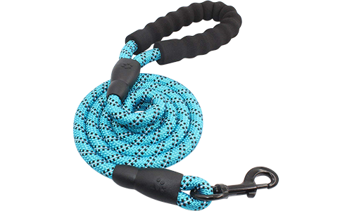 Guinzaglio per Cane Riflettente Guinzaglio riflettente blu per cane, 1,5 cm di spessore, 1,5 m di lunghezza, con corda resistente e manico imbottito.