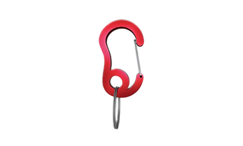Gancio a scatto carabiner rosso con piccolo anello diviso, 13x22mm, per fissare medagliette ai collari.
