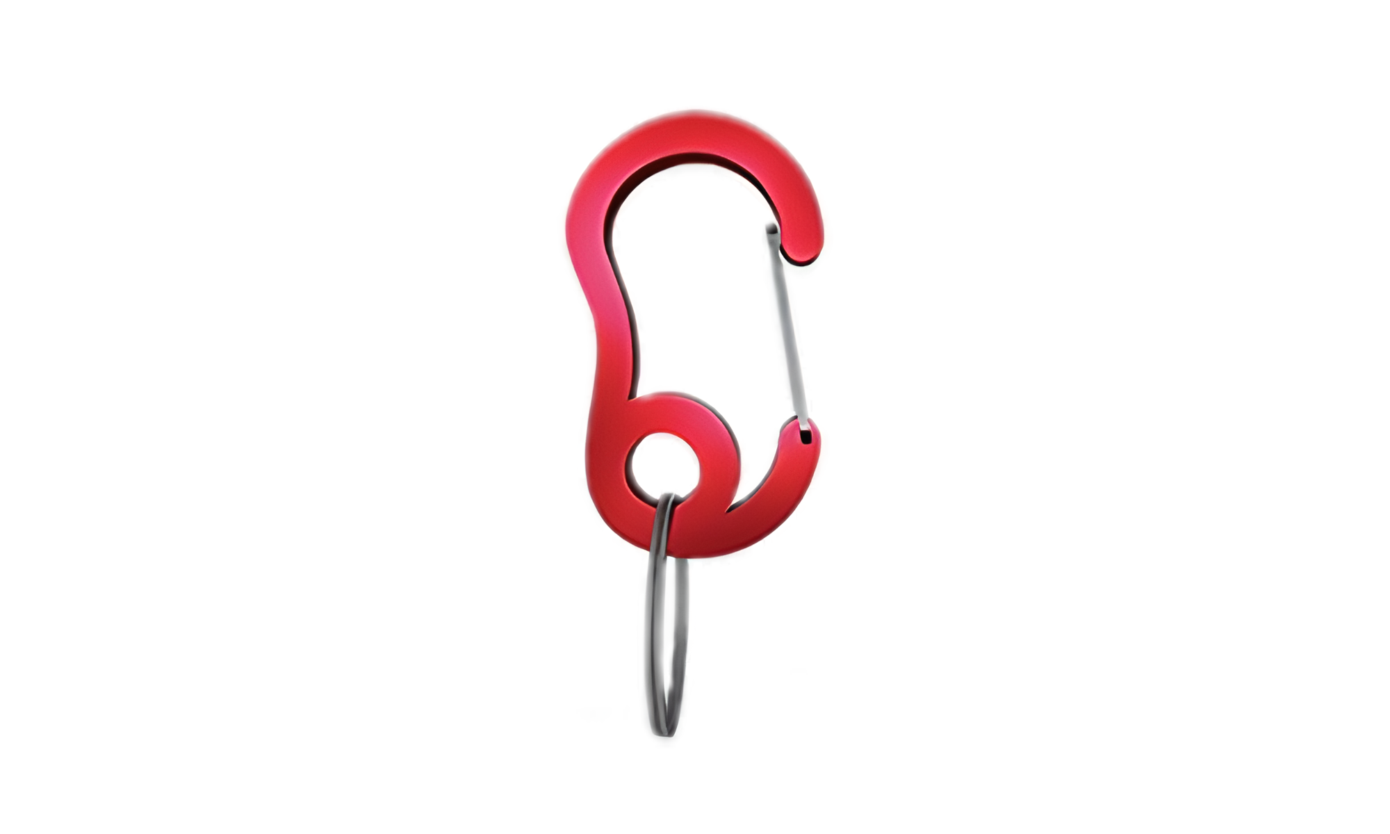 Moschettone Lusso Gancio a scatto carabiner rosso con piccolo anello diviso, 13x22mm, per fissare medagliette ai collari.