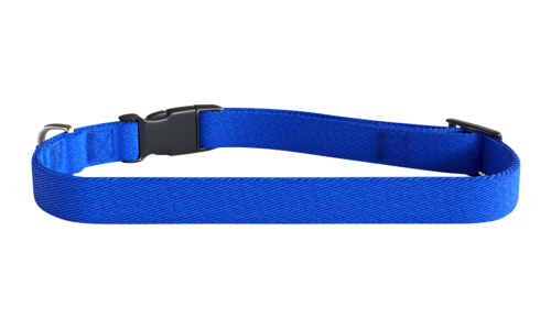 Collare per cane ricamato blu, lunghezza 30-46cm, in nylon leggero, personalizzabile con il nome e i dettagli del cane.