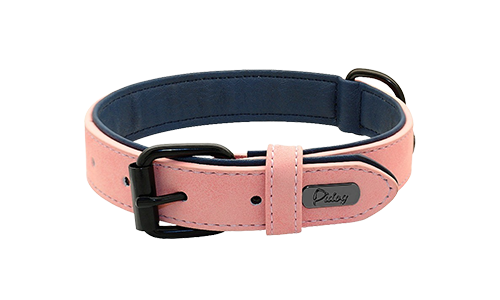 Collare di Lusso in Velluto per Cani Collare per cane in velluto rosa chiaro, lunghezza 35-37cm, con fibbia metallica nera e D-ring per guinzaglio.