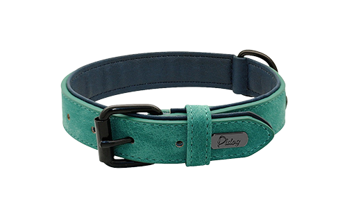 Collare di Lusso in Velluto per Cani Collare per cane in velluto verde, lunghezza 35-37cm, con fibbia metallica nera e D-ring per un look stiloso.