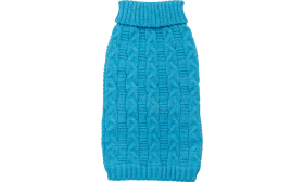 Caldo Maglione in Cotone per Cani Maglione caldo in cotone blu per cani con motivo a treccia, protezione extra, materiale in cotone di alta qualità.