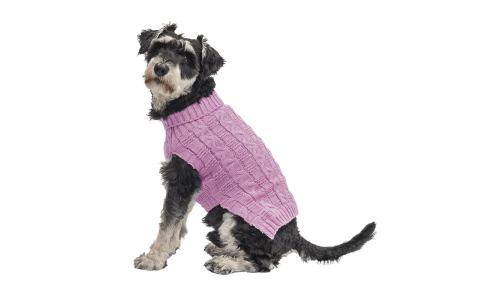 Maglione caldo in cotone rosa per cani con motivo a treccia, protezione extra, mantiene i cani al caldo in inverno.