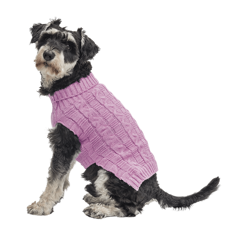 Caldo Maglione in Cotone per Cani Maglione caldo in cotone rosa per cani con motivo a treccia, protezione extra, mantiene i cani al caldo in inverno.