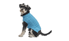 Caldo Maglione in Cotone per Cani Maglione caldo in cotone blu per cani con motivo a treccia, protezione extra, mantiene i cani al caldo in inverno.