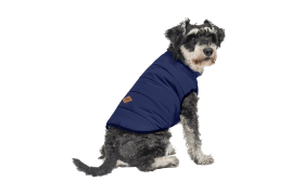 Gilet Invernale Antivento per Cani Gilet invernale antivento blu navy per cani, vestibilità comoda, progettato per calore e protezione in clima freddo.
