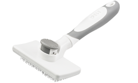 Spazzola Autopulente per Cani Spazzola slicker auto-pulente per cani e gatti con setole retrattili, con pulsante per rimozione facile dei peli.