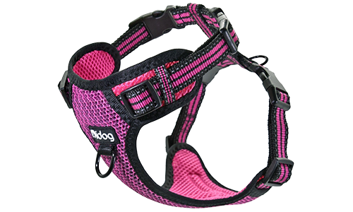 Elegante Pettorina in Nylon Traspirante Imbracatura per cane in nylon traspirante rosa, elegante, con fibbia e cinturini regolabili, fibbie a sgancio rapido.