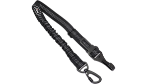 Guinzaglio per cane riflettente nero per auto, lunghezza 55-65 cm, cinturino regolabile, clip metallica.