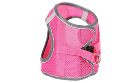 Gilet con Guinzaglio Riflettente per Gatti Gilet per gatto riflettente rosa con guinzaglio abbinato, regolabile e leggero, guinzaglio da 140 cm, visibilità migliorata.