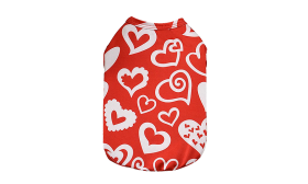 Gilet per Cani per il Vestito di San Valentino Cane con gilet rosso a tema San Valentino, cuore rosso e bianco, tessuto morbido e peluche per massimo comfort.