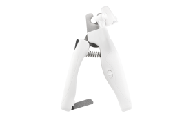 Tagliaunghie LED bianco per cani con luce integrata per precisione, protezione, lima nascosta e manico ergonomico.