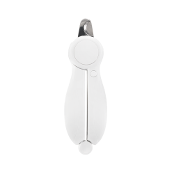 Tagliaunghie LED bianco per cani con luce integrata per precisione, blocco di sicurezza, design efficiente e lima nascosta.