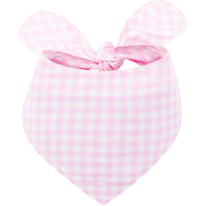 Bandana Alla Moda per Cani Bandana per cane a quadretti rosa e bianchi con nodo, facile da lavare, in tessuto di cotone leggero al 100%.