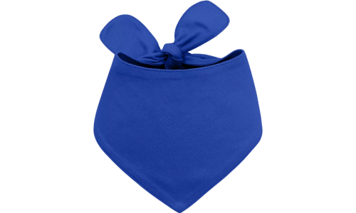 Bandana per cane personalizzata in cotone blu con nodo, facile da lavare, personalizzabile con nome ricamato.
