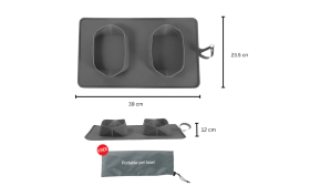 Ciotola Pieghevole da Viaggio per Cani - Tappetino per cibo pieghevole doppio da 1200 ml