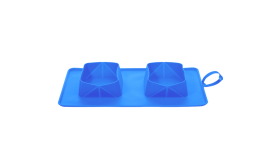 Ciotola Pieghevole da Viaggio per Cani - Tappetino per cibo pieghevole doppio da 1200 ml