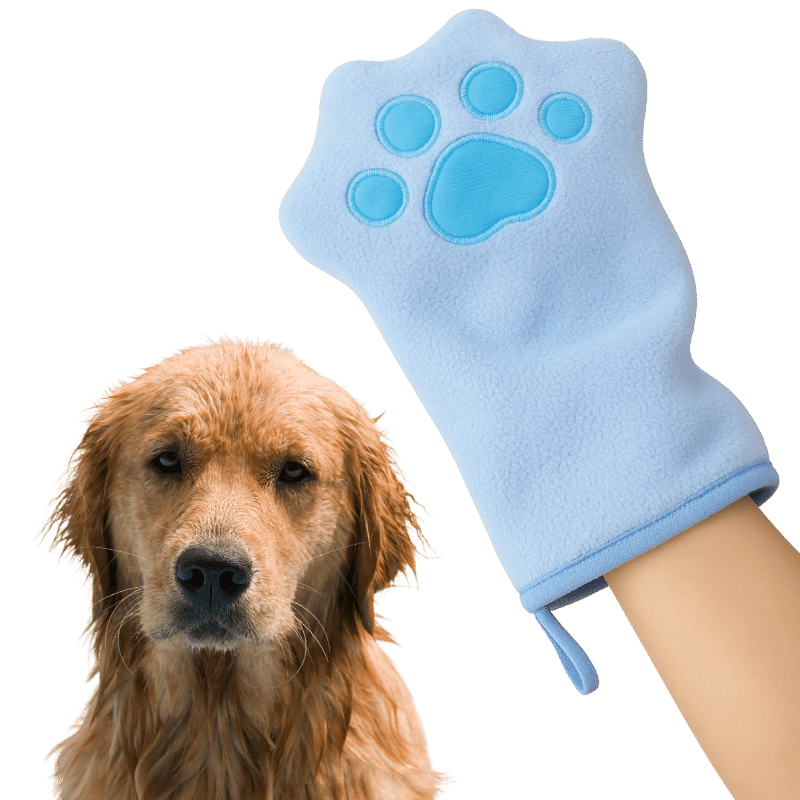 Guanto in Microfibra Asciugamano per Cani e Gatti – Morbido Guanto Asciugante in Coral Fleece