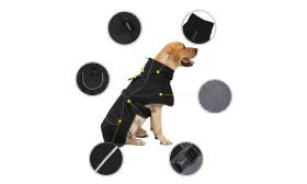 Cappotto impermeabile riflettente per cani con calda fodera in pile