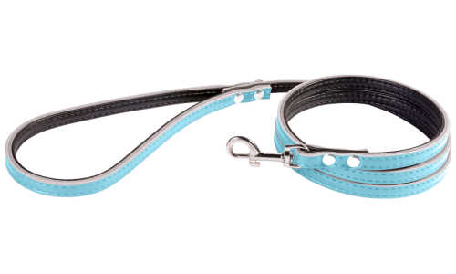Guinzaglio in pelle rosa per cane, 1,5m, taglia piccola, cuciture robuste, gancio resistente, imbottito in pelle vera.
