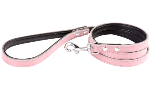 Guinzaglio in pelle rossa per cane, 1,5m, taglia media, cuciture robuste, gancio resistente, imbottito in pelle vera.