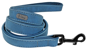 Guinzaglio di Lusso in Velluto per Cani Guinzaglio di lusso in velluto blu, 120 cm, facile da impugnare, con gancio nero resistente, per passeggiate comode.