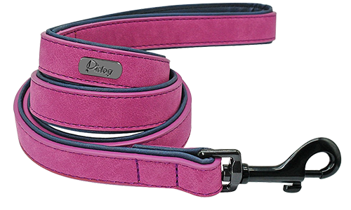 Guinzaglio di Lusso in Velluto per Cani Guinzaglio di lusso in velluto rosa, 120 cm, facile da impugnare, con gancio nero resistente, per passeggiate comode.