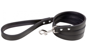 Guinzaglio per Cani in Pelle Guinzaglio in pelle nera per cane, 1,5m, taglia grande, cuciture robuste, gancio resistente, imbottito in pelle vera.